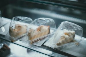 slices of pie in plastic packaging 