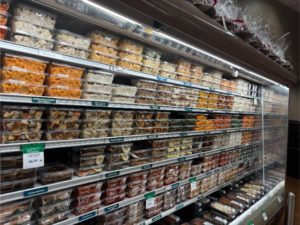 food in plastic packaging in store 