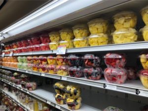 fruit in plastic packaging