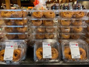 Donuts in plastic packaging