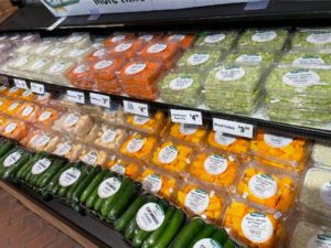 veggies in plastic packaging